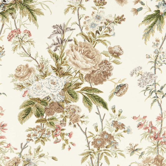SANDERSON Lakeland Paradis Wallpaper Classic Floral Walnut  Digital Print Wallpaper - DGDW217306