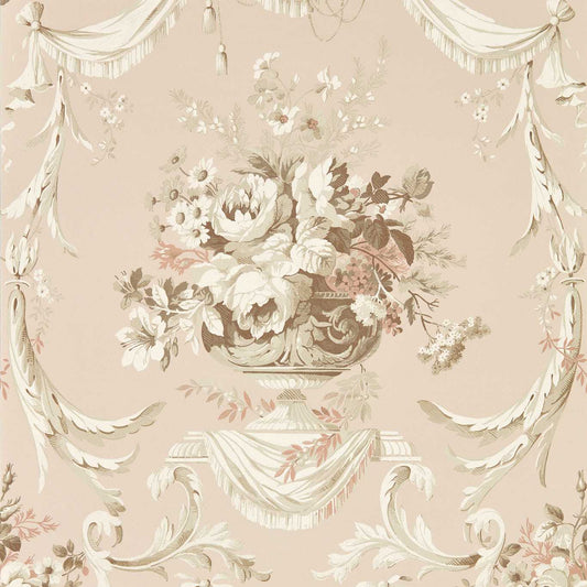 SANDERSON Andromeda`s Cup Wallpaper Classic Floral Putty  Digital Printed Wallpaper Wide Width - DGDW217317