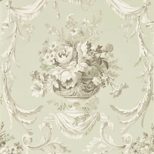 SANDERSON Andromeda`s Cup Wallpaper Classic Floral Celadon  Digital Printed Wallpaper Wide Width - DGDW217318