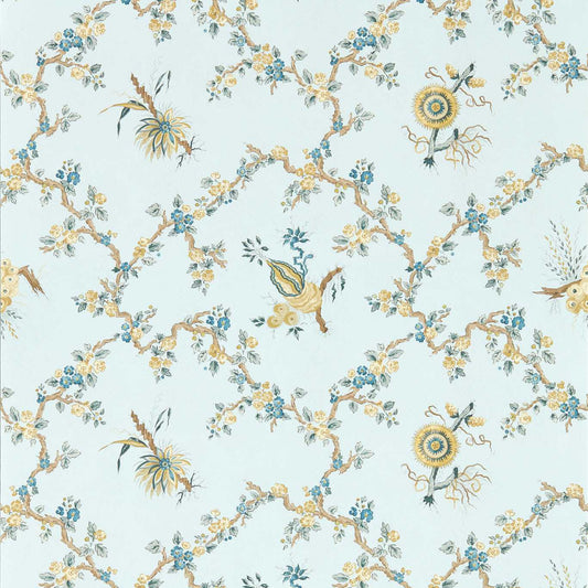 SANDERSON Trelliage Wallpaper Classic Floral Primrose,Danbury  Digital Printed Wallpaper Wide Width - DGDW217322