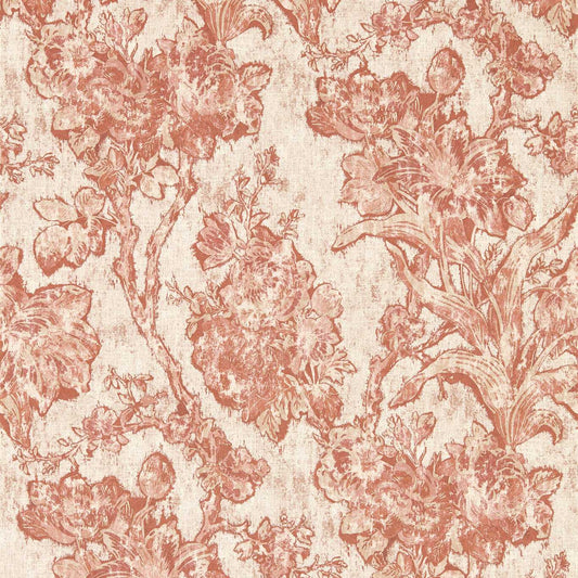 SANDERSON Fringed Tulip Toile Wallpaper Toile Putty  Digital Printed Wallpaper Wide Width - DGDW217324
