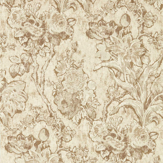 SANDERSON Fringed Tulip Toile Wallpaper Toile Jute  Digital Printed Wallpaper Wide Width - DGDW217325
