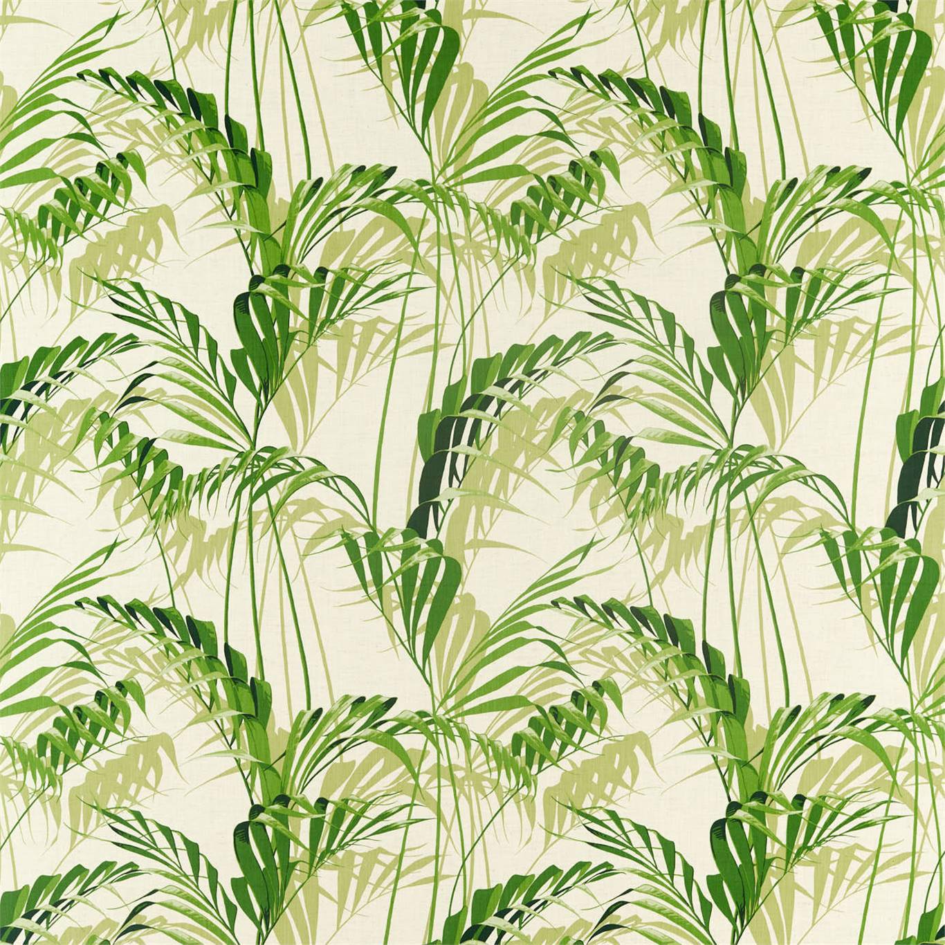 SANDERSON Palm House Fabric Leaves , Trees Botanical Green   - DGLA226567