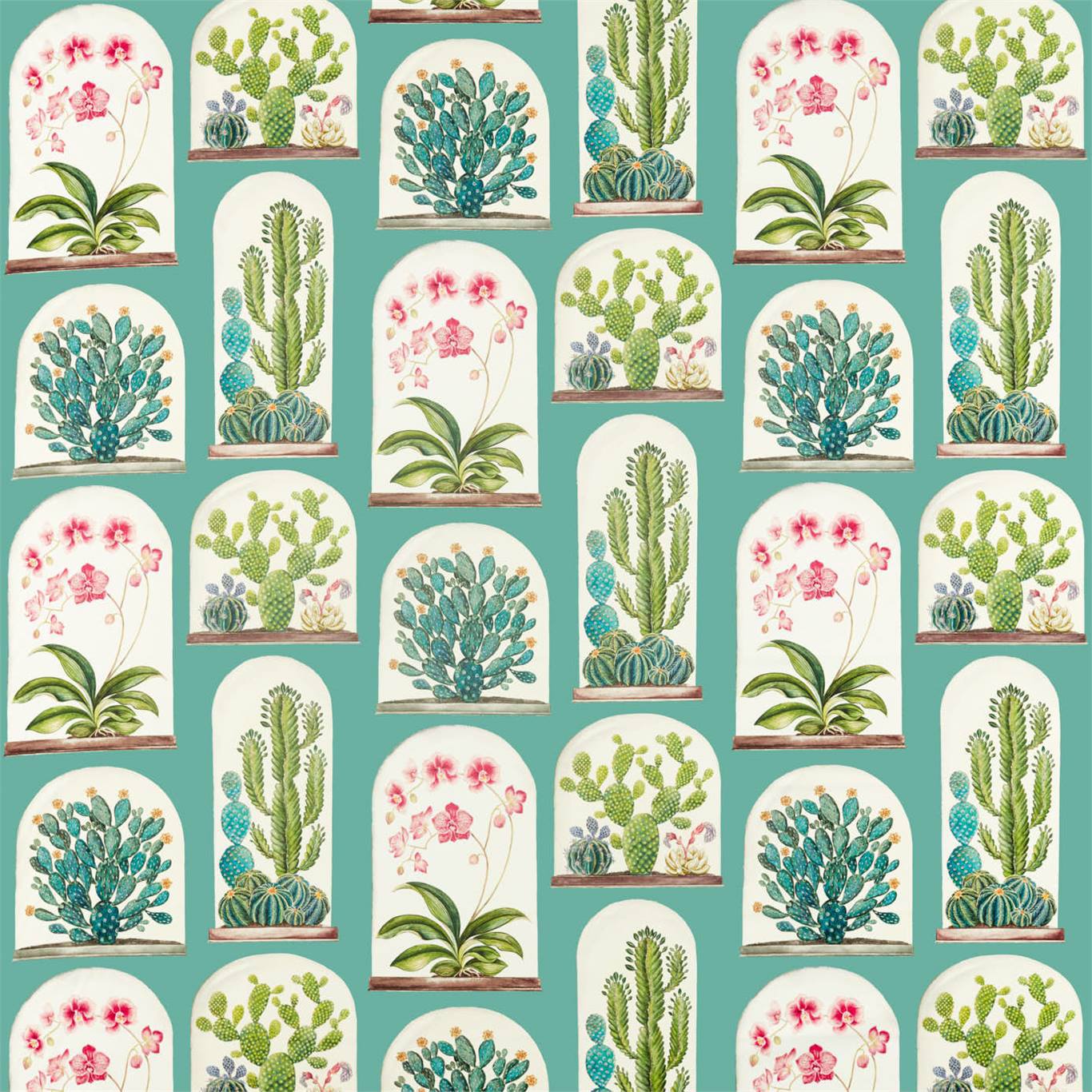 SANDERSON Terrariums Fabric Leaves , Trees Eucalyptus,Bengal   - DGLA226571
