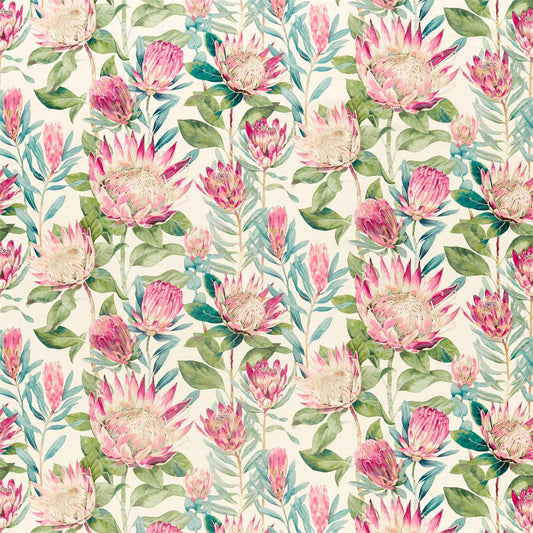 SANDERSON King Protea Fabric Classic Floral Rhodera   - DGLA226573