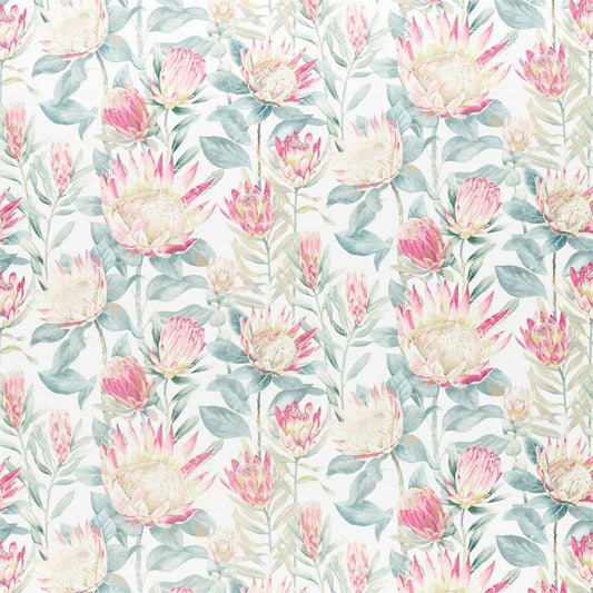 SANDERSON King Protea Fabric Classic Floral Orchid,Grey   - DGLA226574
