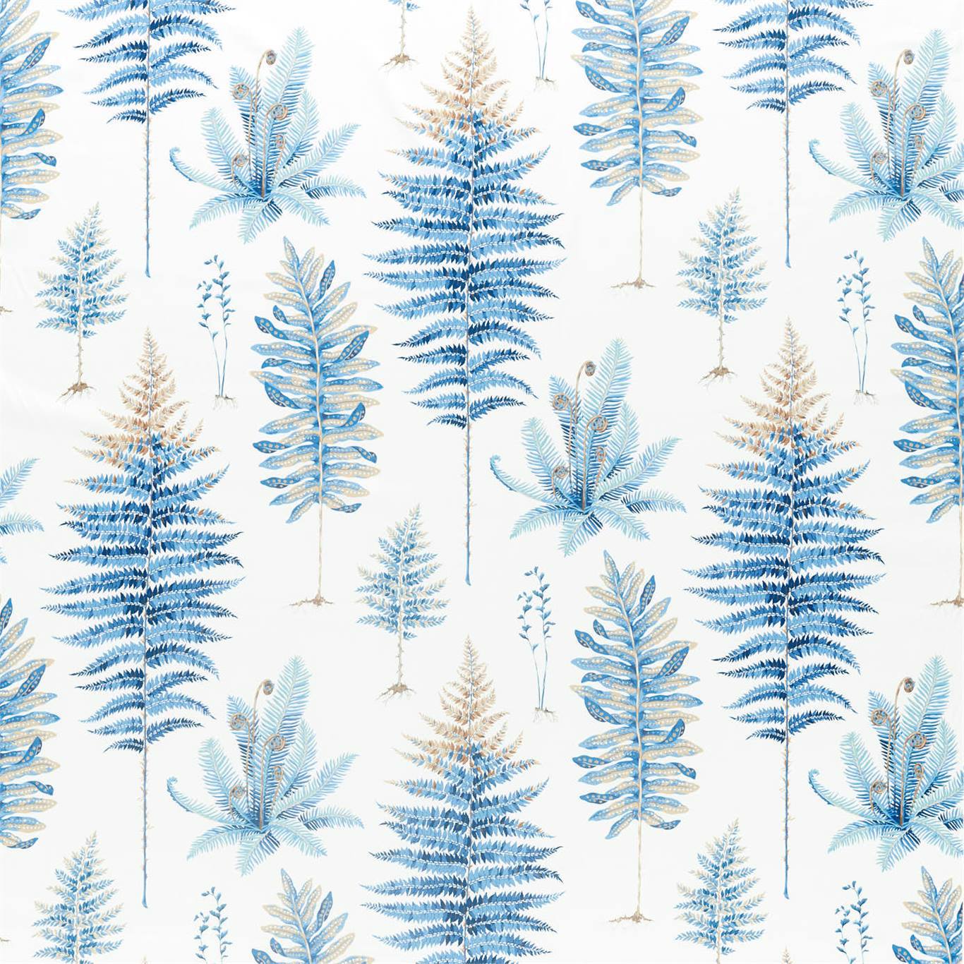 SANDERSON Fernery Fabric Leaves , Trees China Blue   - DGLA226580