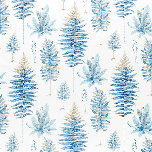 SANDERSON Fernery Fabric Leaves , Trees China Blue   - DGLA226580