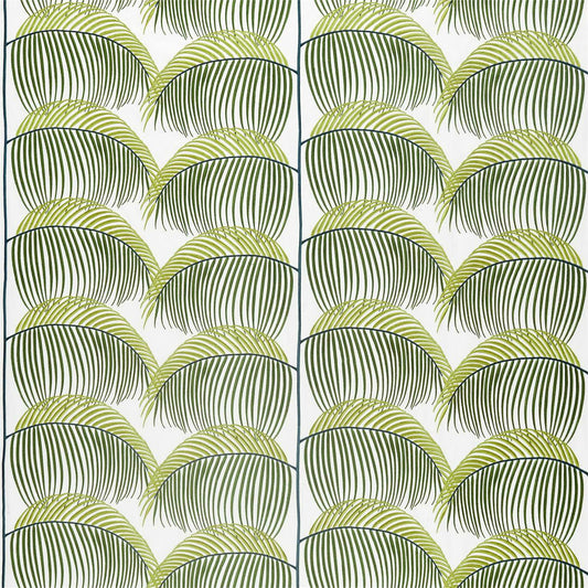 SANDERSON Manila Embroidery Fabric Leaves , Trees Lime   - DGLA236774