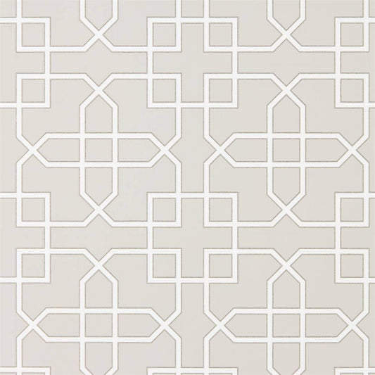 SANDERSON Hampton Trellis Wallpaper Geometric Grey  Rotary/Gravure Wide Width Printed Wallpaper - DGLW216661