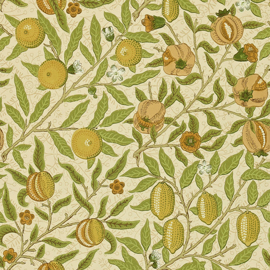 MORRIS & CO Fruit Wallpaper Leaves , Trees Green,Tan  Surface- Printed Wallpaper - DGW1FU102