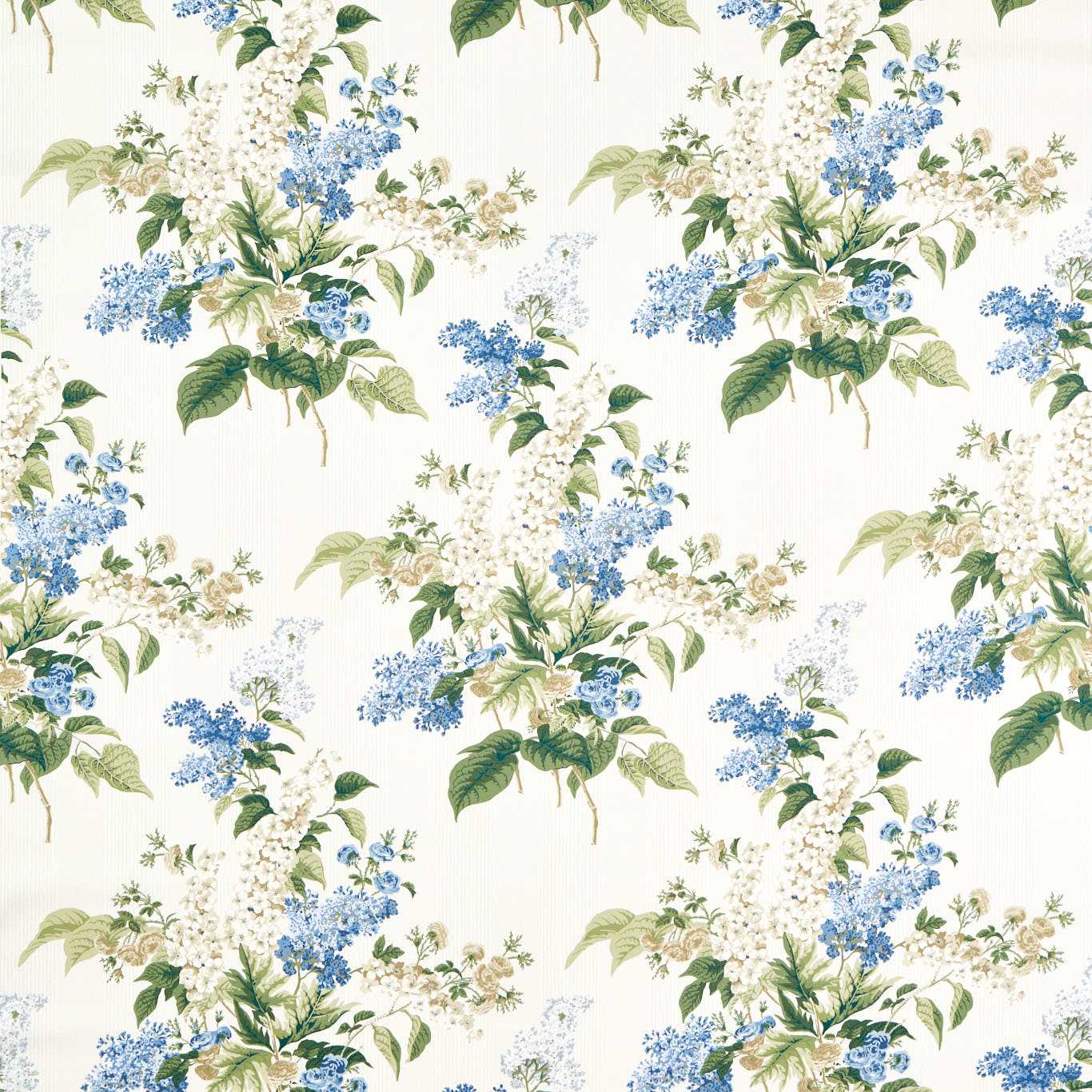 SANDERSON Delphinium & Lilac Fabric Classic Floral Larkspur Blue   - DHIF227313