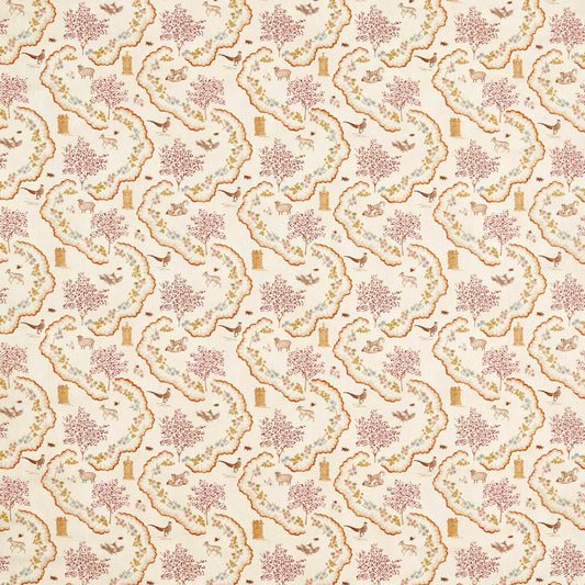 SANDERSON Wildflower Meadow Fabric Animals Maple   - DHIF227316