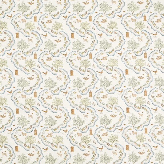 SANDERSON Wildflower Meadow Fabric Animals Going Green   - DHIF227317