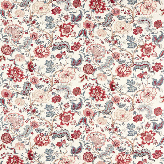 SANDERSON Salisbury Jacobean Fabric Classic Floral Madder Rose   - DHIF227322