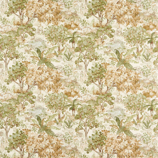 SANDERSON The Stumpery Fabric Leaves , Trees Lichen   - DHIF227323