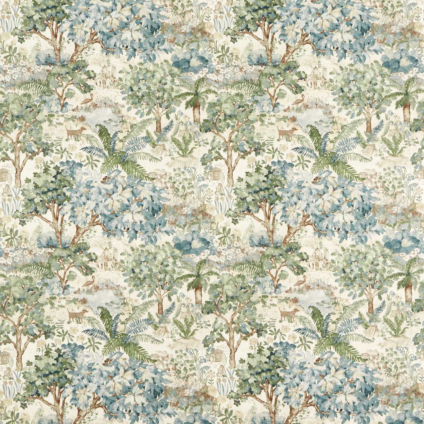SANDERSON The Stumpery Fabric Leaves , Trees Fern   - DHIF227324
