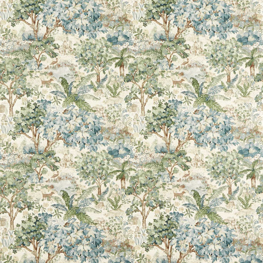 SANDERSON The Stumpery Fabric Leaves , Trees Fern   - DHIF227324