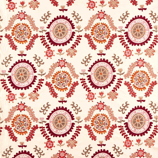 SANDERSON Annabel`s Suzani Fabric Contemporary, Floral Mulberry   - DHIF237610