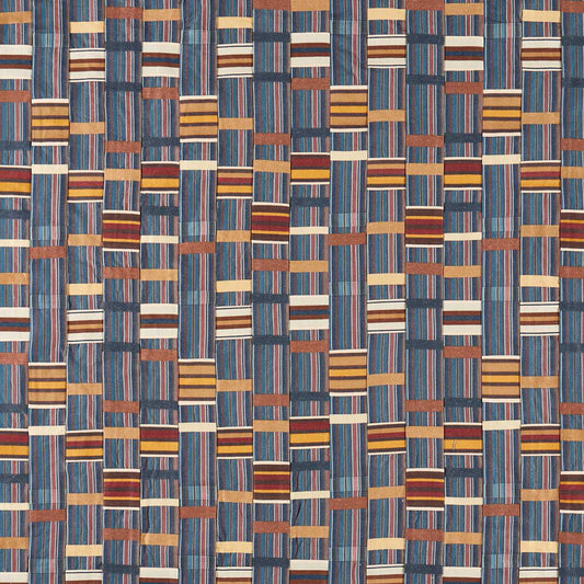 SANDERSON Ewe Cloth Fabric Stripes Russet,Midnight   - DHIF237611
