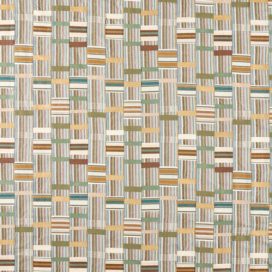SANDERSON Ewe Cloth Fabric Stripes Lichen,Fern   - DHIF237613