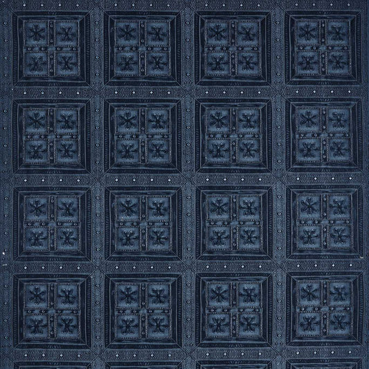 SANDERSON Shand Gate Fabric Geometric Jodhpur Blue   - DHIF237614