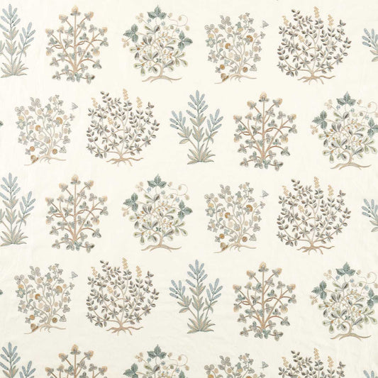 SANDERSON Thyme Walk Fabric Leaves , Trees Mineral,Parchment   - DHIF237616