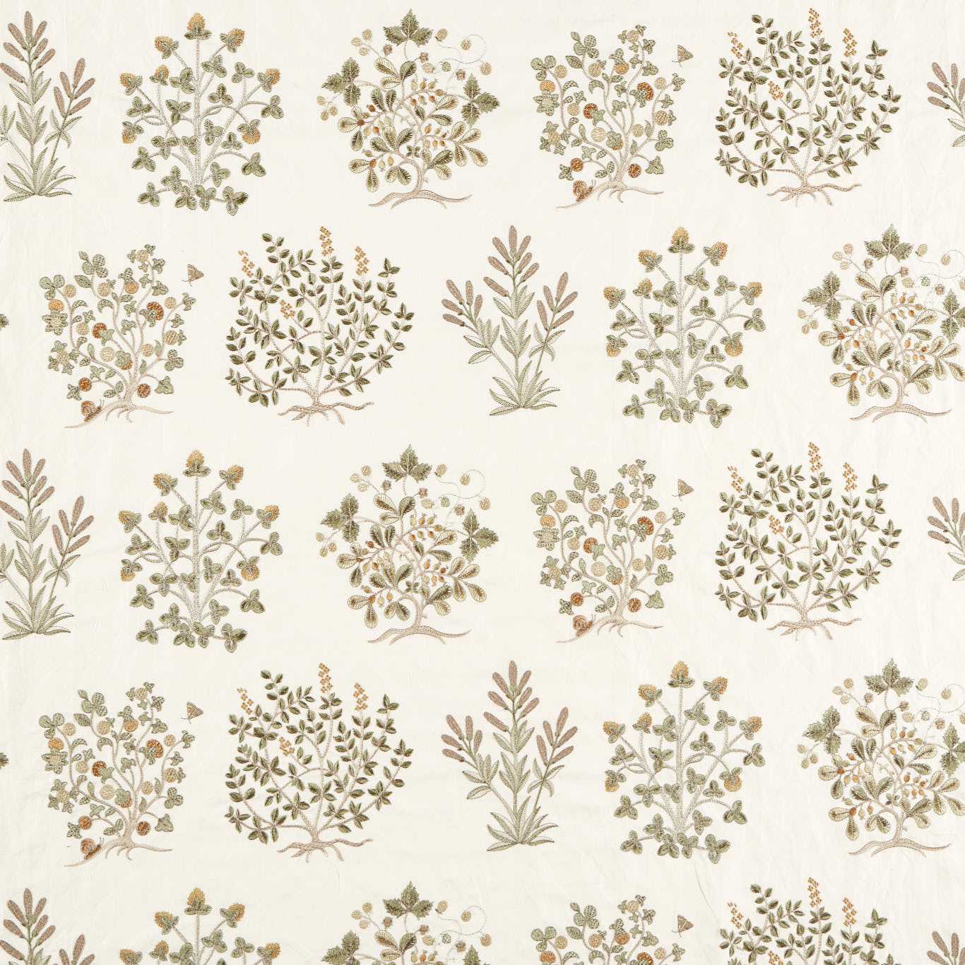 SANDERSON Thyme Walk Fabric Leaves , Trees Lichen,Gooseberry   - DHIF237618