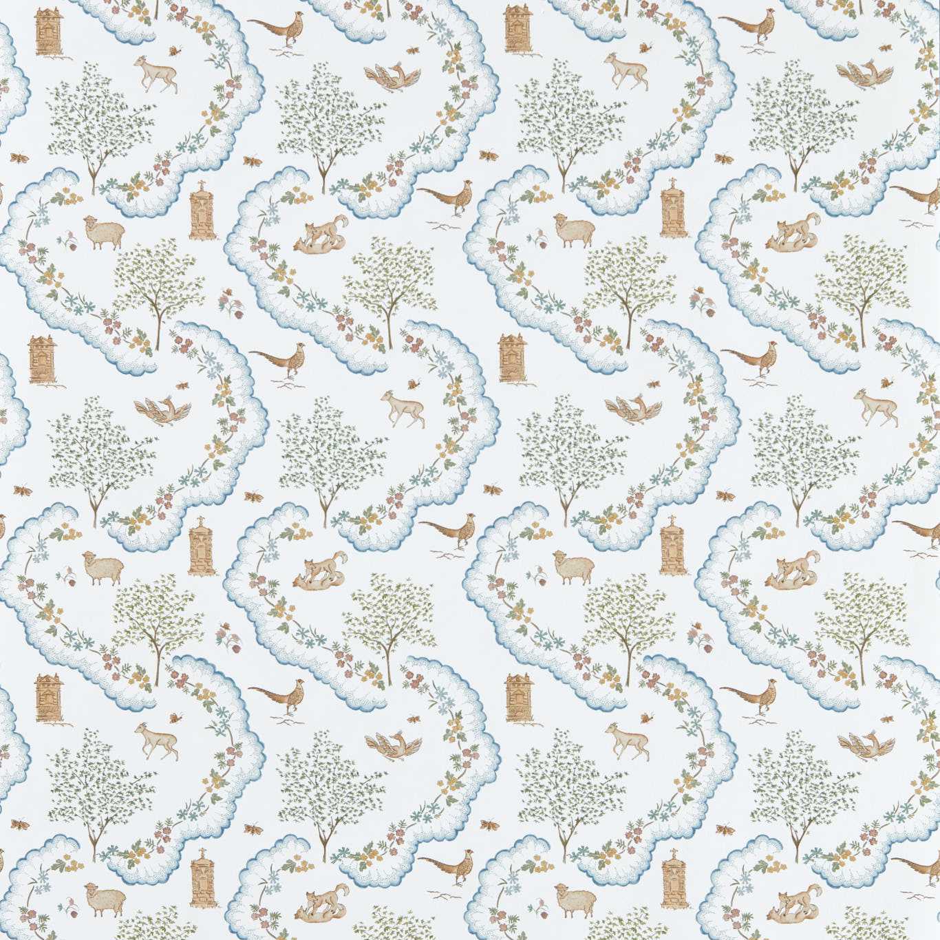 SANDERSON Wildflower Meadow Wallpaper Animals Going Green  Digital Printed Wallpaper Wide Width - DHIP217481