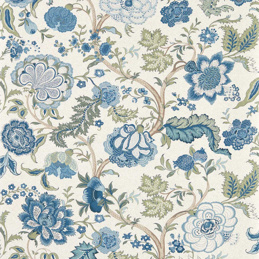 SANDERSON Salisbury Wallpaper Classic Floral Tetbury Blue  Digital Printed Wallpaper Wide Width - DHIP217487