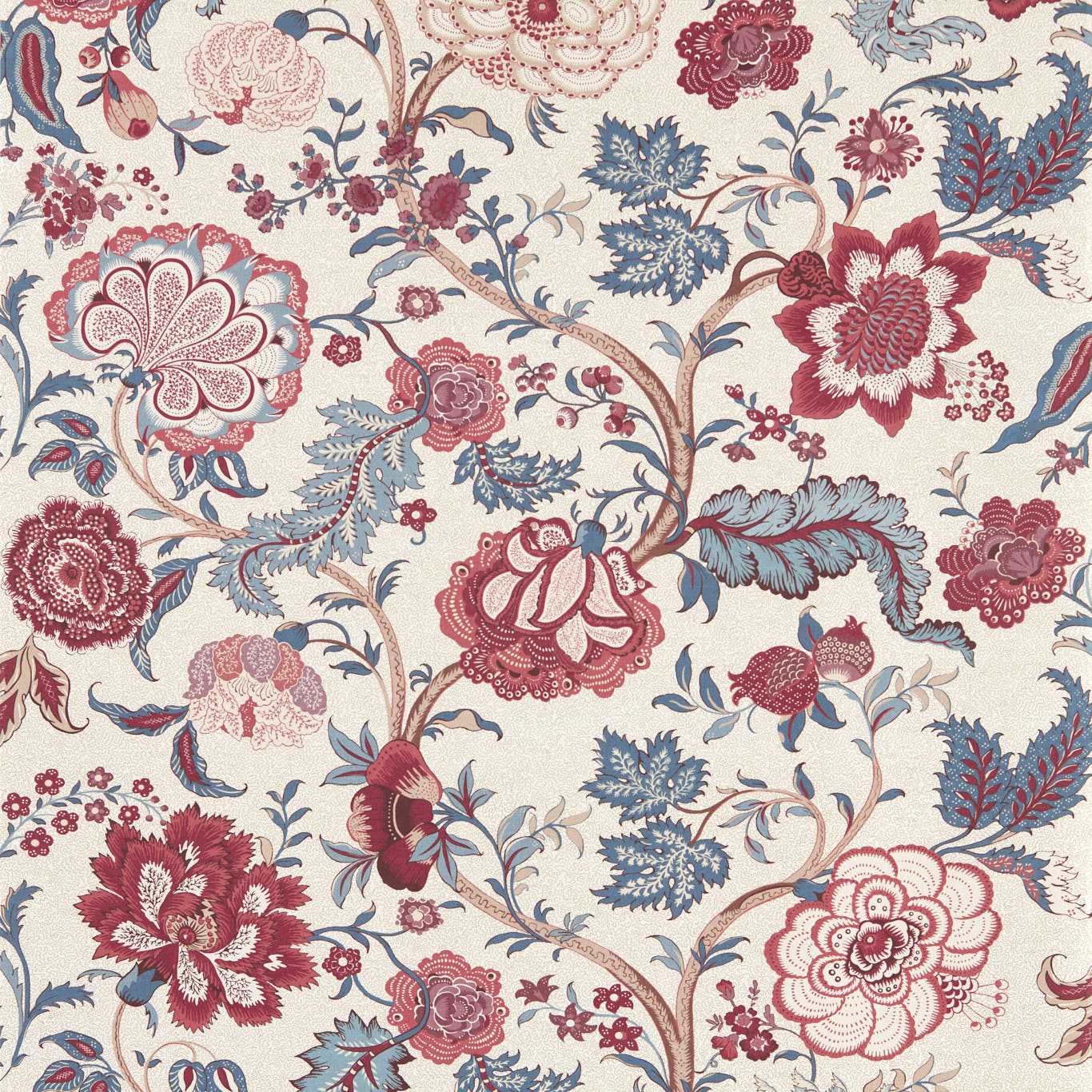SANDERSON Salisbury Wallpaper Classic Floral Madder Rose  Digital Printed Wallpaper Wide Width - DHIP217488