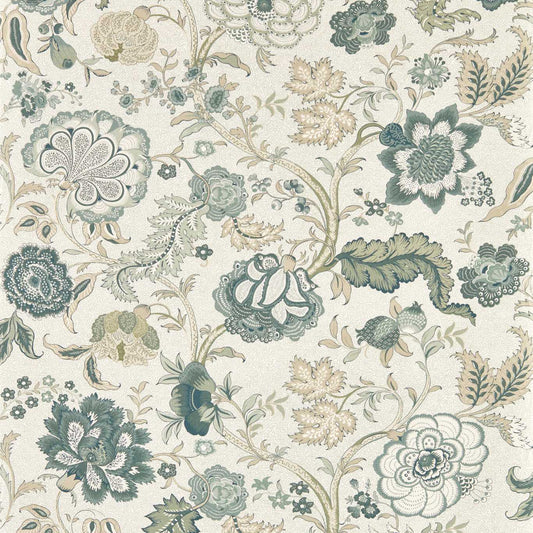 SANDERSON Salisbury Wallpaper Classic Floral Yew Green  Digital Printed Wallpaper Wide Width - DHIP217489
