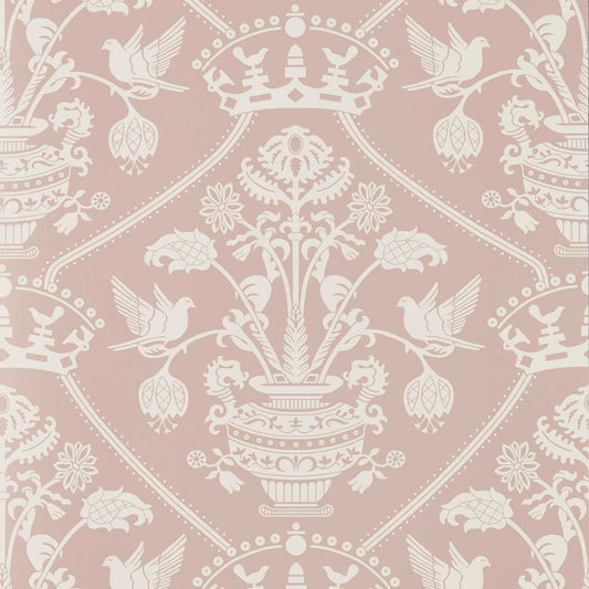 SANDERSON Highgrove Damask Wallpaper Damasks Rose  Rotary Printed Wallpaper - DHIP217504