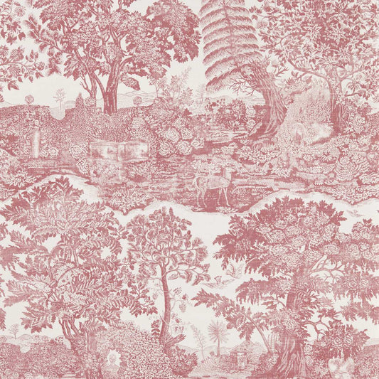 SANDERSON Highgrove Toile Wallpaper Leaves , Trees Madder Rose  Digital Printed Wallpaper Wide Width - DHIP217505