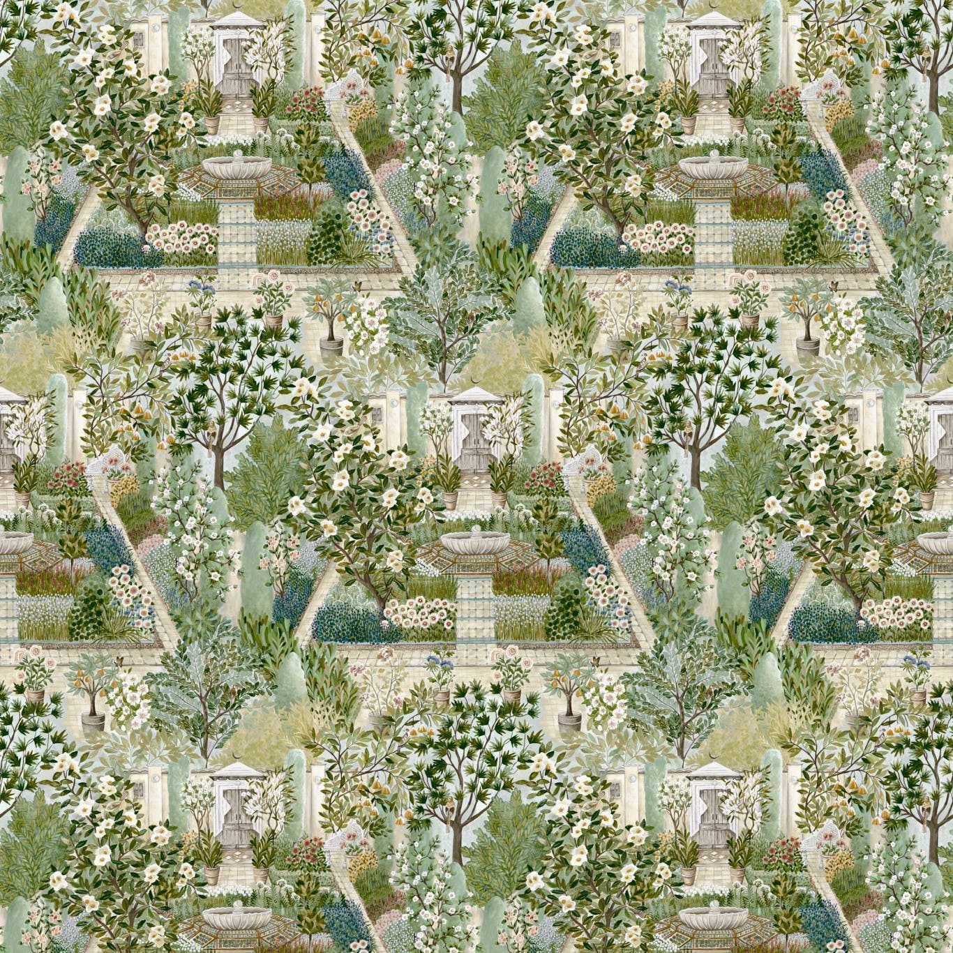 SANDERSON Carpet Garden Wallpaper Landscapes Paradise  Digital Print Wallpaper - DHIP217518