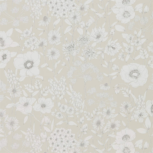 SANDERSON Maelee  Wallpaper Classic Floral Linen  Gravure - Wide Width Printed Wallpaper - DHPO216349