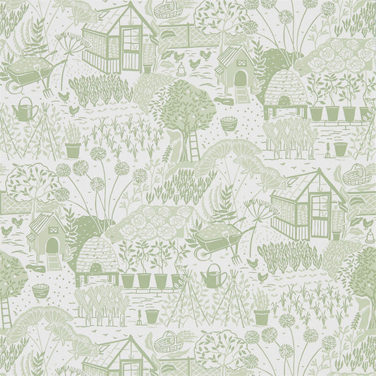 SANDERSON The Allotment Wallpaper Other Fennel  Flexo - Wide Width Printed Wallpaper - DHPO216351