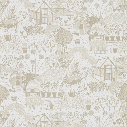 SANDERSON The Allotment Wallpaper Other Linen  Flexo - Wide Width Printed Wallpaper - DHPO216353