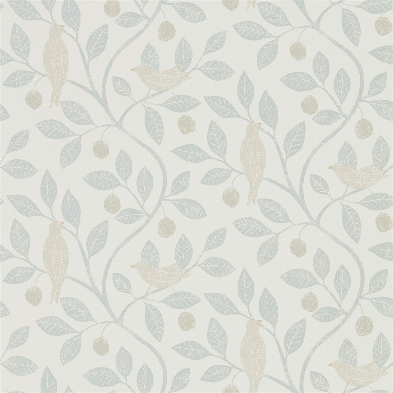 SANDERSON Damson Tree Wallpaper Leaves , Trees Mineral,Dove  Gravure - Wide Width Printed Wallpaper - DHPO216365