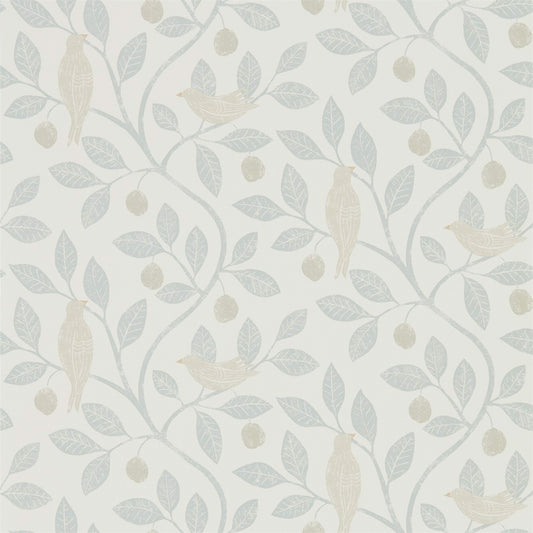 SANDERSON Damson Tree Wallpaper Leaves , Trees Mineral,Dove  Gravure - Wide Width Printed Wallpaper - DHPO216365