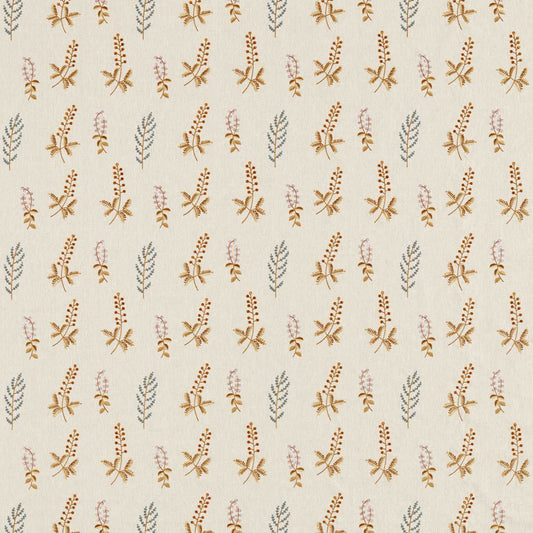 SANDERSON Bilberry Fabric Classic Floral Denim,Barley   - DHPO236423