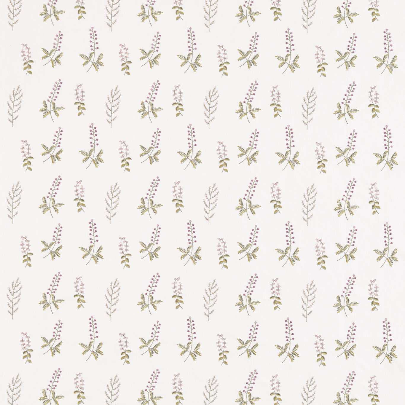 SANDERSON Bilberry Fabric Classic Floral Celadon,Fig   - DHPO236425