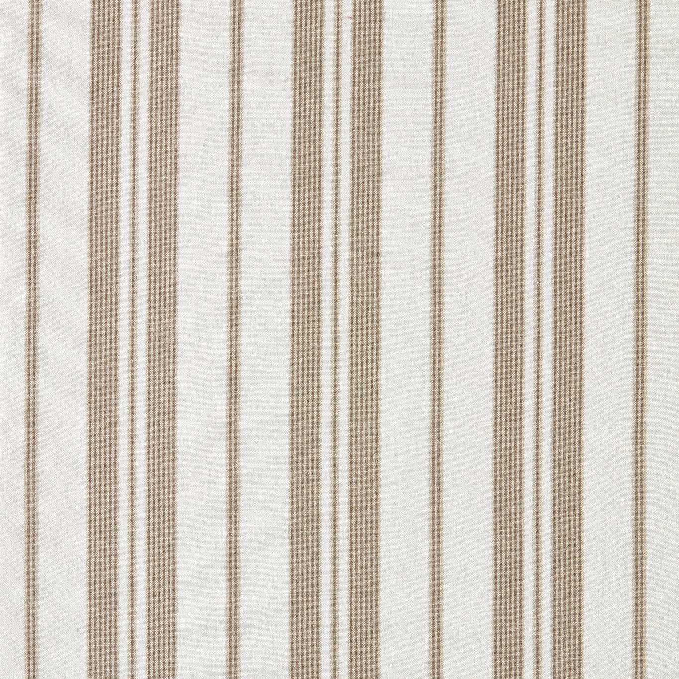 Vertical beige and cream striped fabric pattern, suitable for upholstery or drapery.