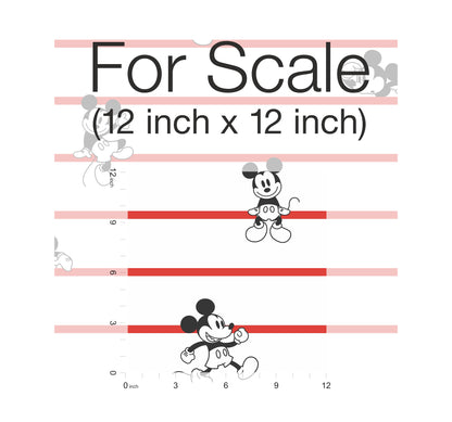 York Wallcoverings Disney Kids Vol. 4 Disney Mickey Mouse Stripe Red Wallpaper  Children and Nursery Reds   - DI0933