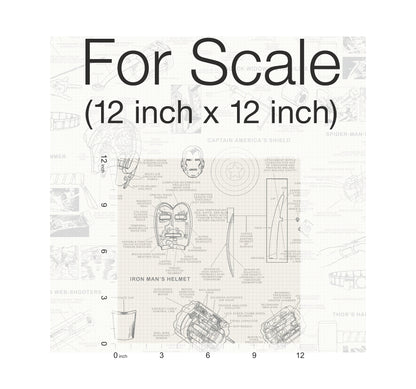 York Wallcoverings Disney Kids Vol. 4 Marvels Heroes Schematics Cream Wallpaper  Children and Nursery Whites and Off-Whites   - DI0937