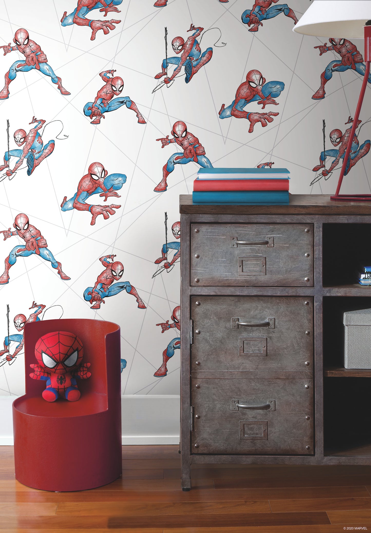 York Wallcoverings Disney Kids Vol. 4 Spider-Man Fracture Blue and Grey Wallpaper  Children and Nursery Blues   - DI0939