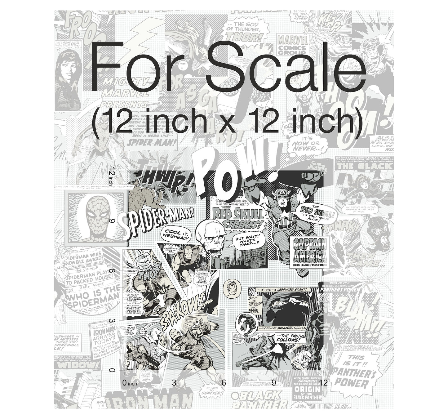 York Wallcoverings Disney Kids Vol. 4 Marvel Comics Pow! Black and White Wallpaper  Children and Nursery Whites and Off-Whites   - DI0946