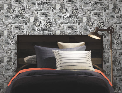York Wallcoverings Disney Kids Vol. 4 Marvel Comics Pow! Black and White Wallpaper  Children and Nursery Whites and Off-Whites   - DI0946
