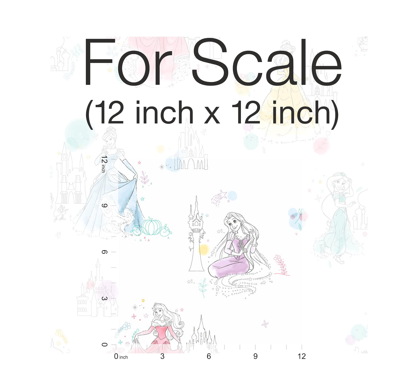 York Wallcoverings Disney Kids Vol. 4 Disney Princess Pretty Elegant White Wallpaper  Children and Nursery Whites and Off-Whites   - DI0968