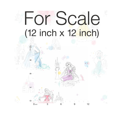 York Wallcoverings Disney Kids Vol. 4 Disney Princess Pretty Elegant White Wallpaper  Children and Nursery Whites and Off-Whites   - DI0968